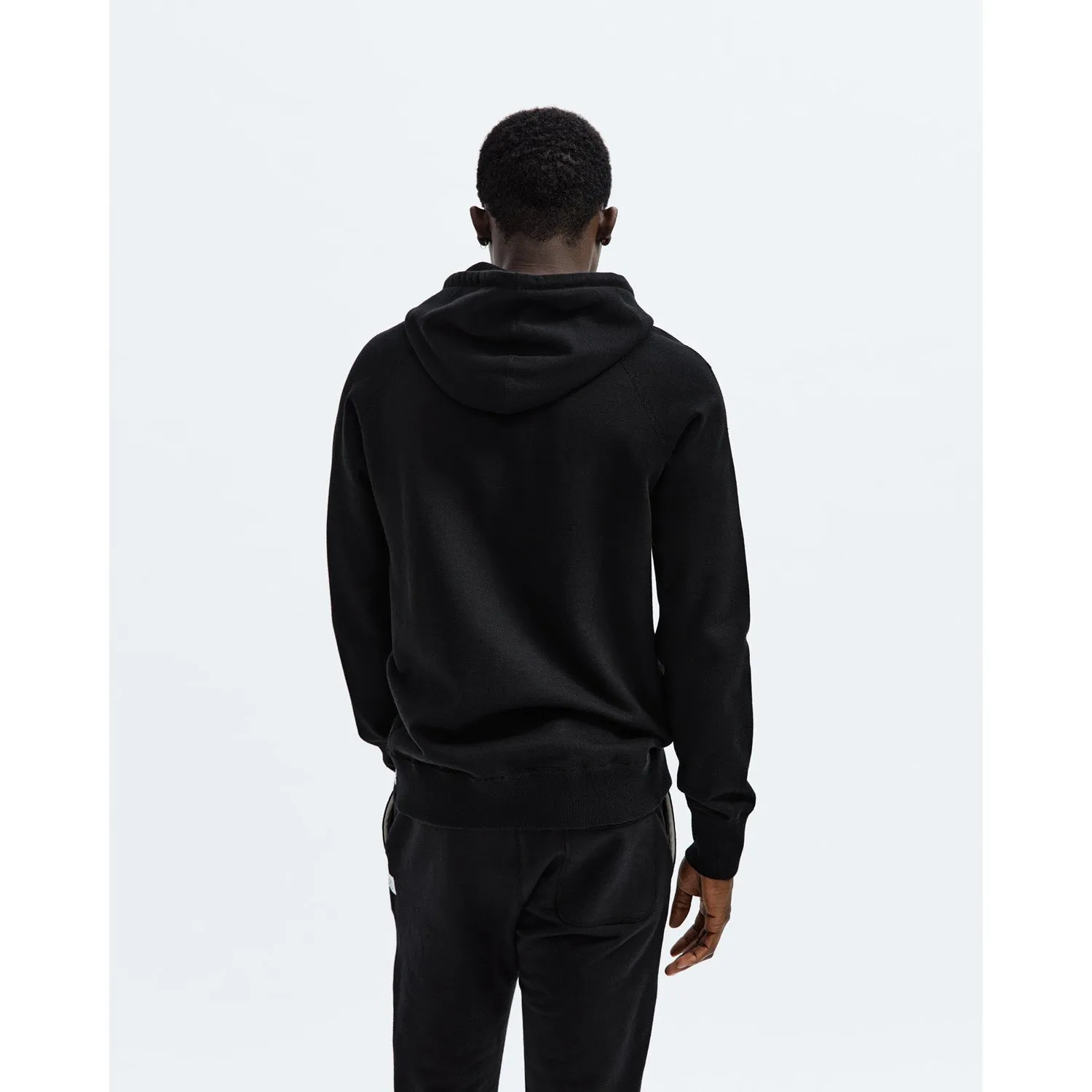 Reigning Champ Men Knit Mid Wt Terry Pullover Hoodie Black RC-3206-BLK