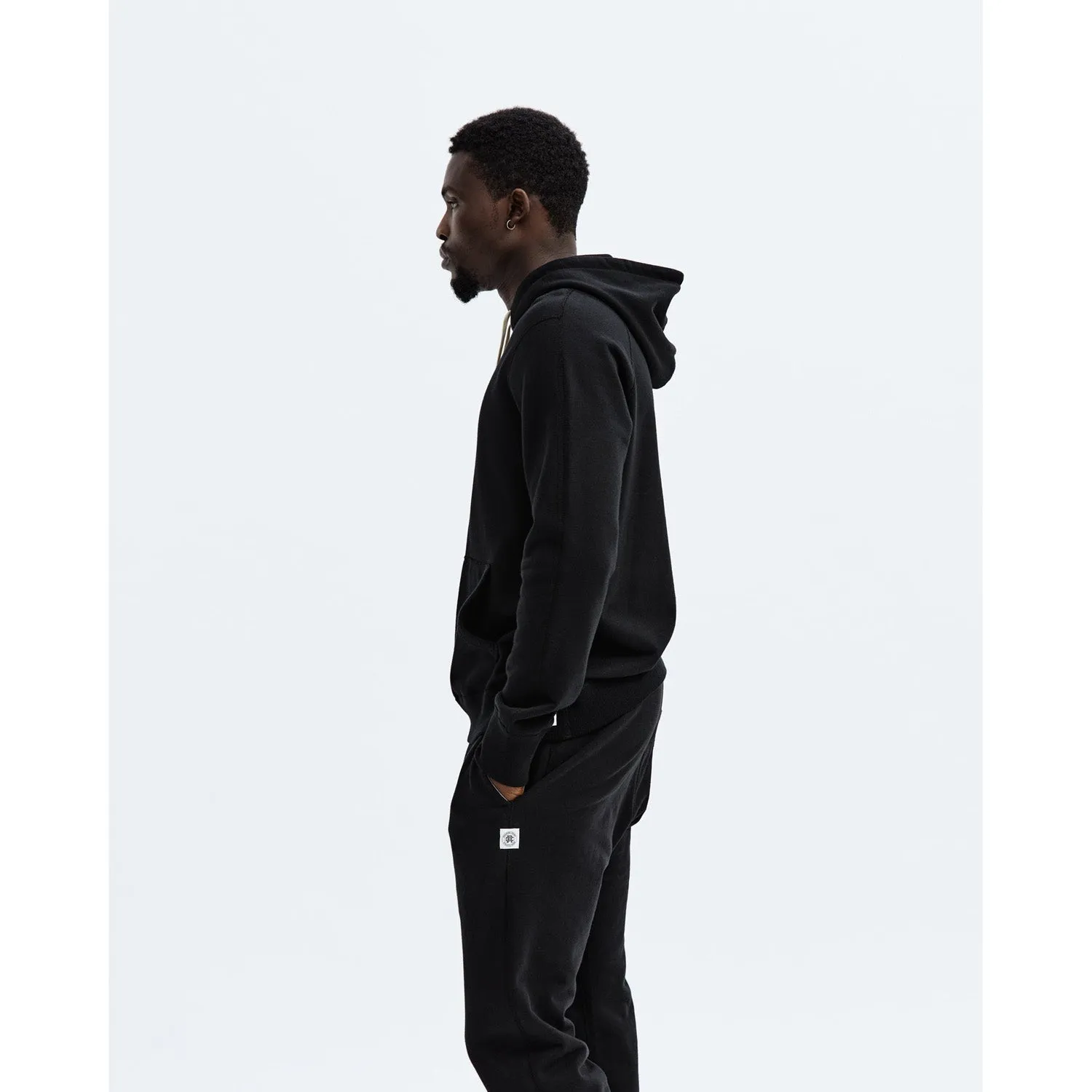 Reigning Champ Men Knit Mid Wt Terry Pullover Hoodie Black RC-3206-BLK