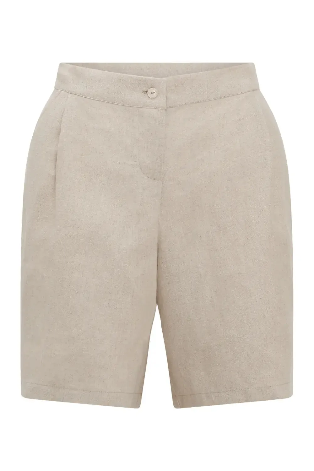 Relaxed Linen Shorts in Oatmeal