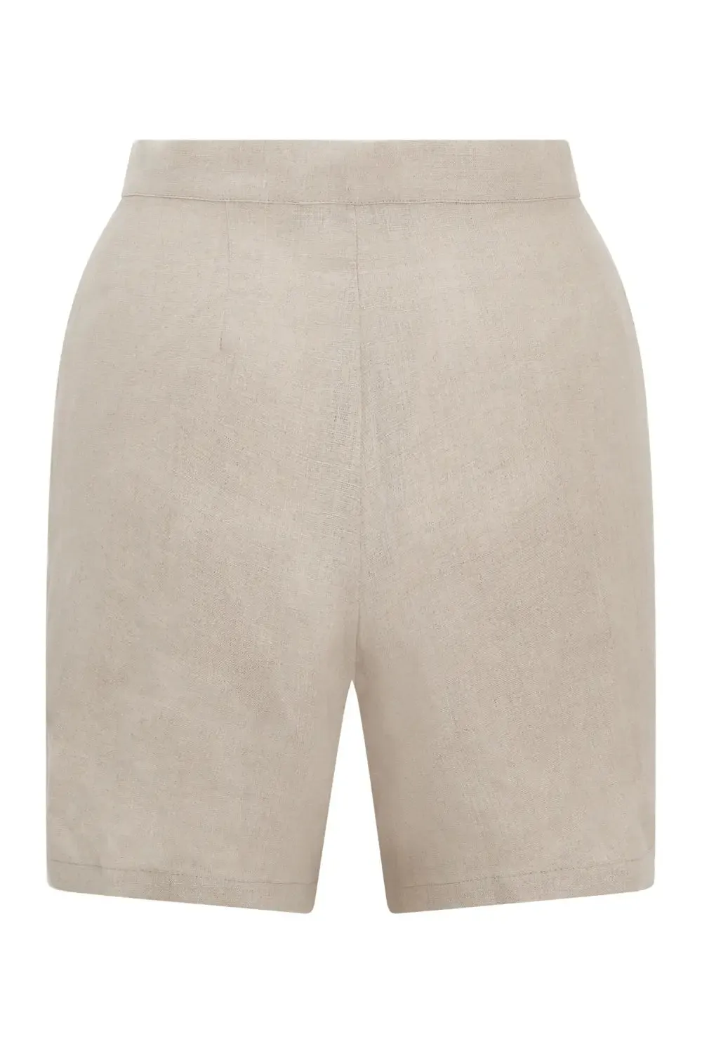 Relaxed Linen Shorts in Oatmeal