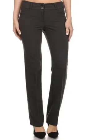 Relaxed Straight Leg Pants Dark Gray
