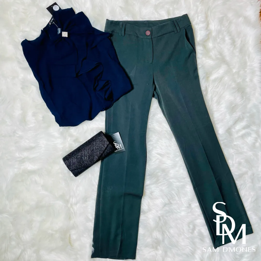 Relaxed Straight Leg Pants Dark Gray