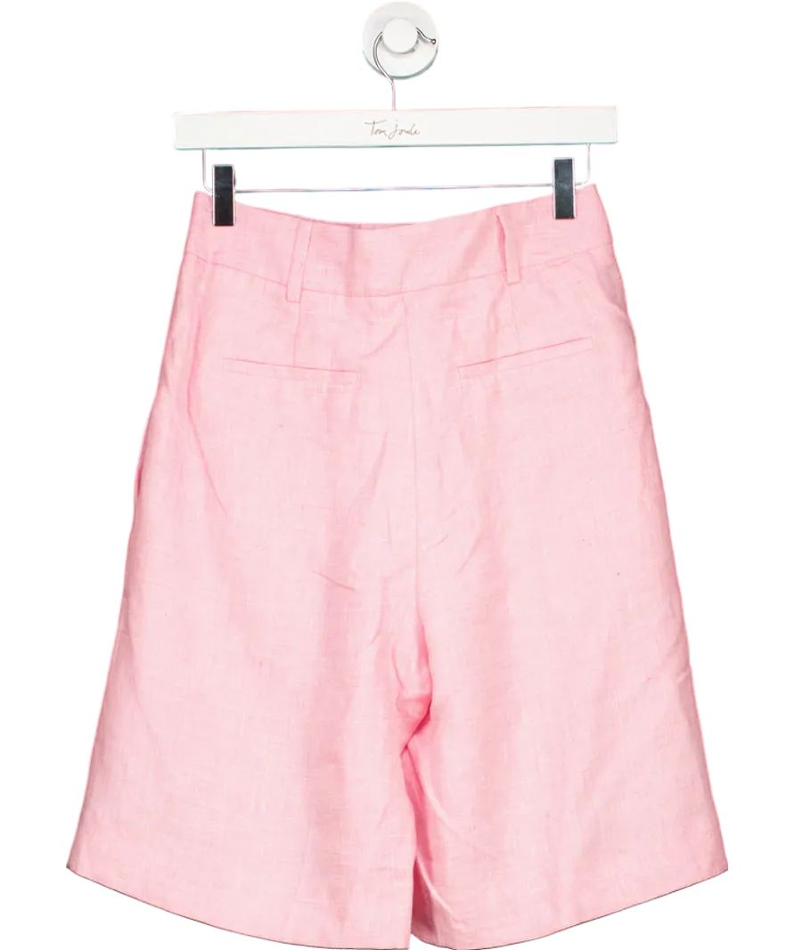 Remain Birger Christensen Pink Kiki Wide-leg Linen Shorts UK 6