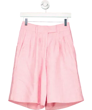Remain Birger Christensen Pink Kiki Wide-leg Linen Shorts UK 6