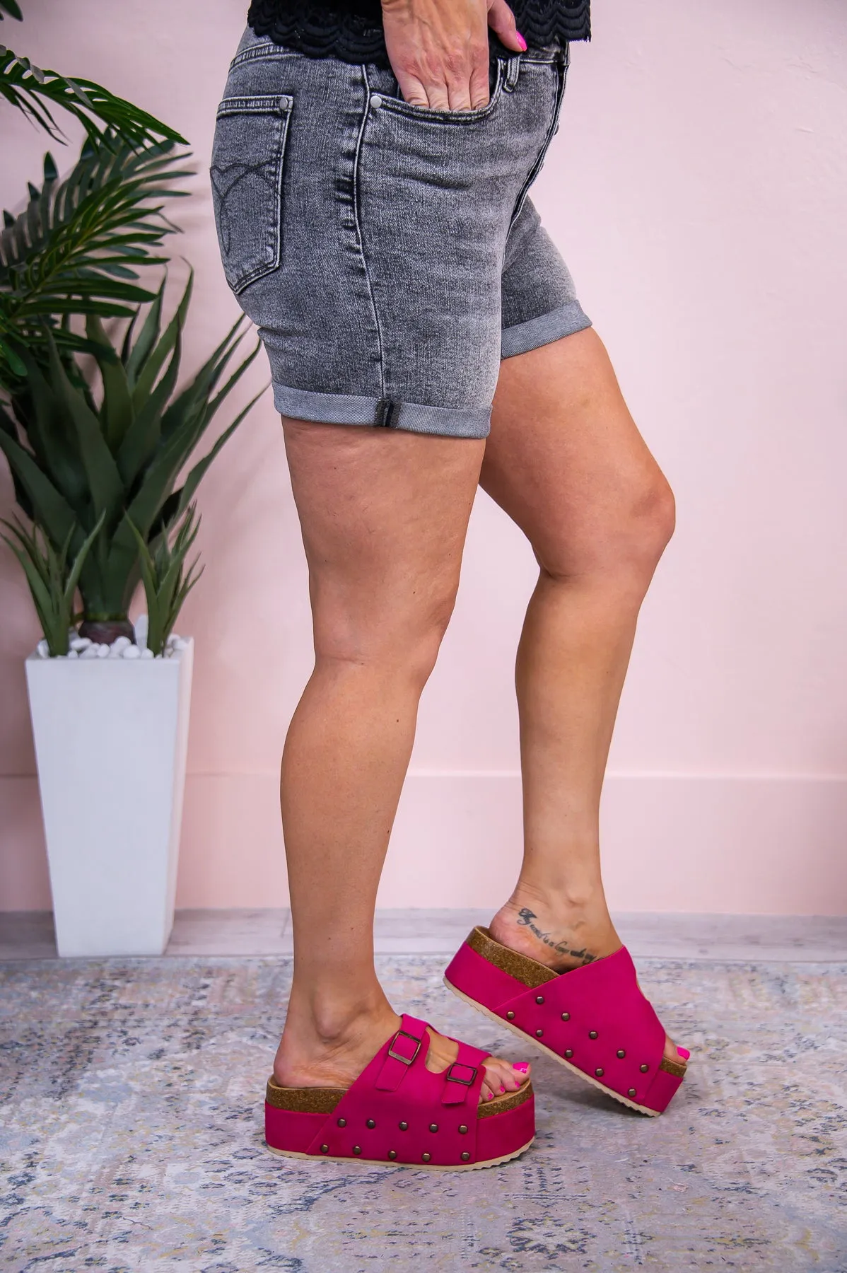 Remi Gray Solid Denim Shorts - I1518GR