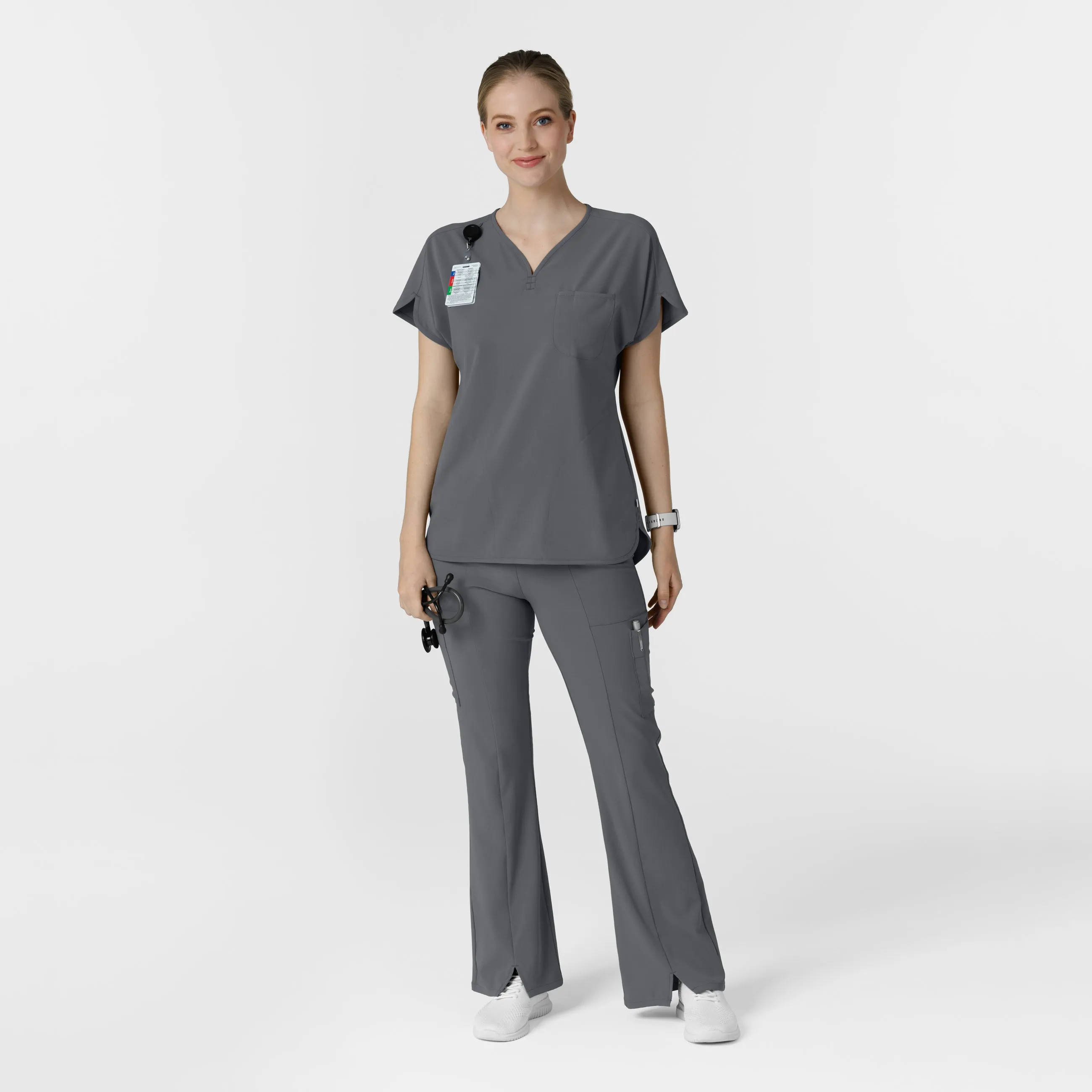 RENEW 5534 Cargo Flare Scrub Pants Pewter