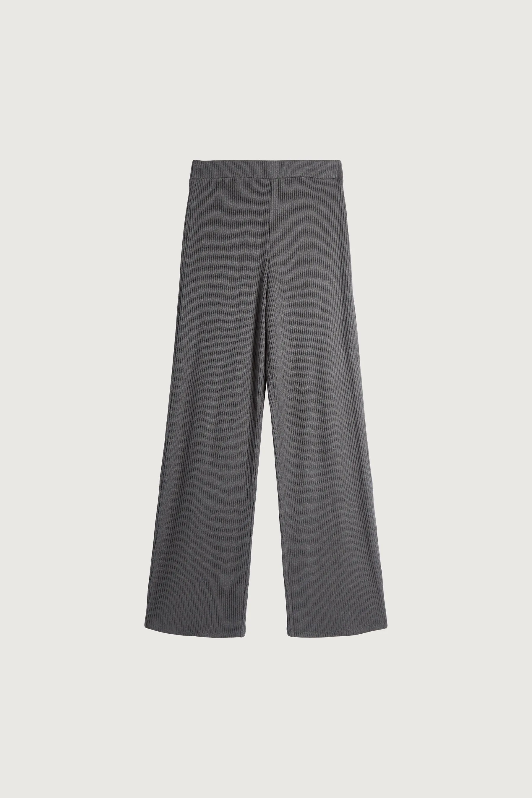 Rib Knit Straight Leg Pant
