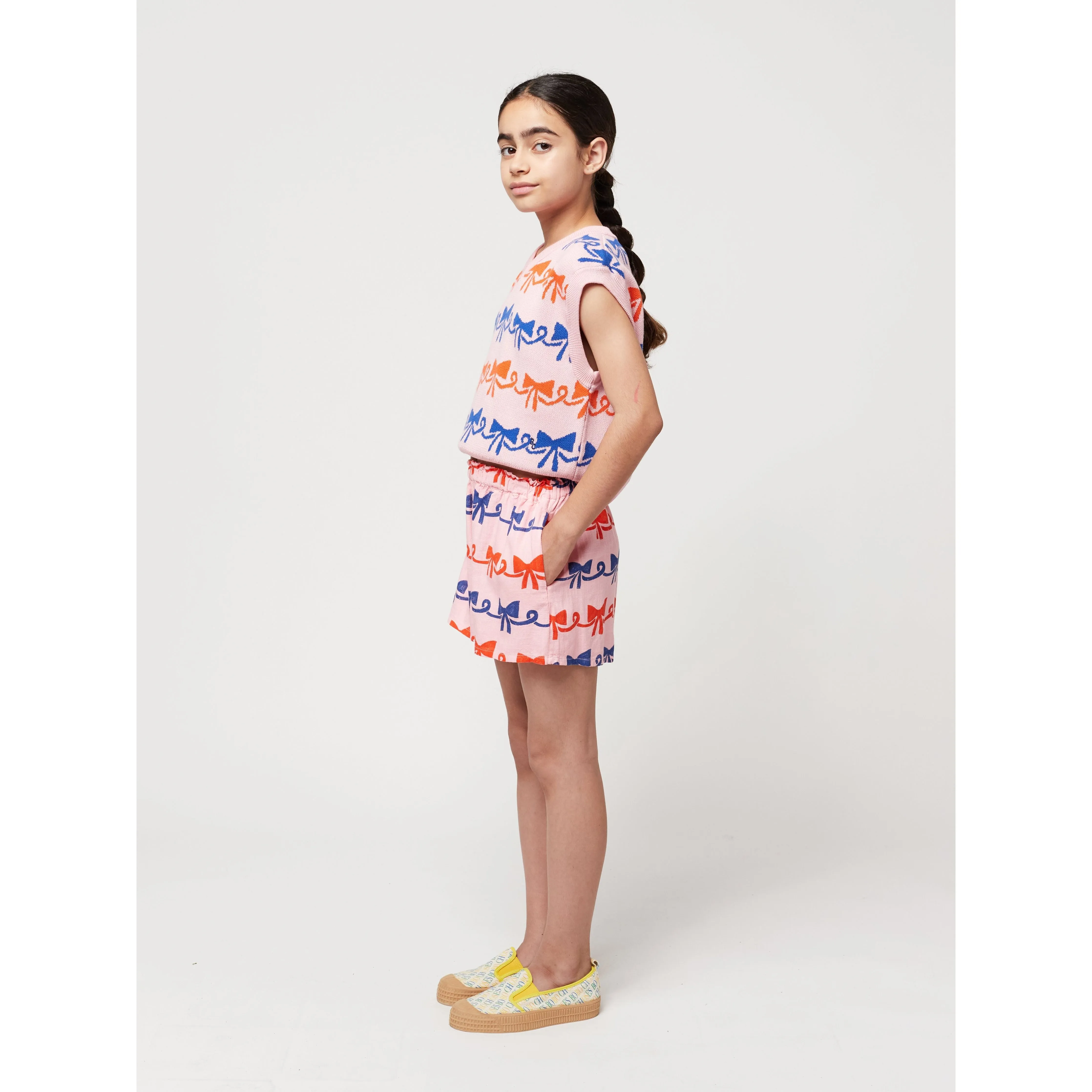 Ribbon Bow All Over Woven Shorts