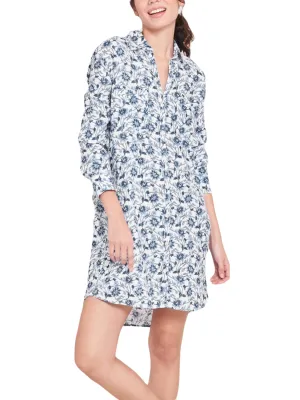 ROBERTA ROLLER RABBIT Women's Blue Loreli Shirt Dress $228 NEW