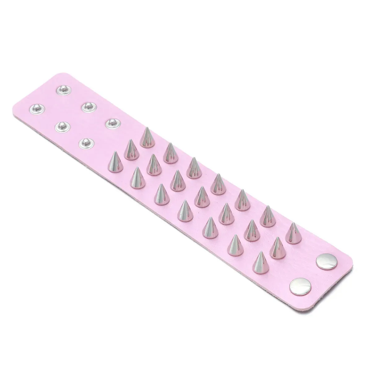 Rock Studded Bracelet Black Leather Wristband
