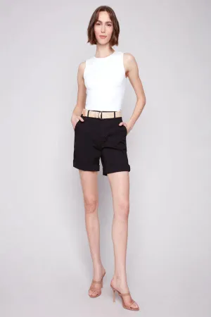 Roll-Up Cuff Black Shorts