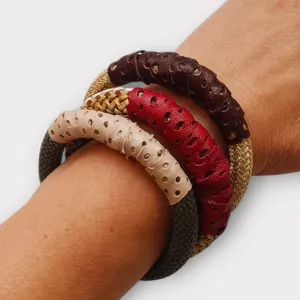 Rope and Leather Bangles - Dark Colors