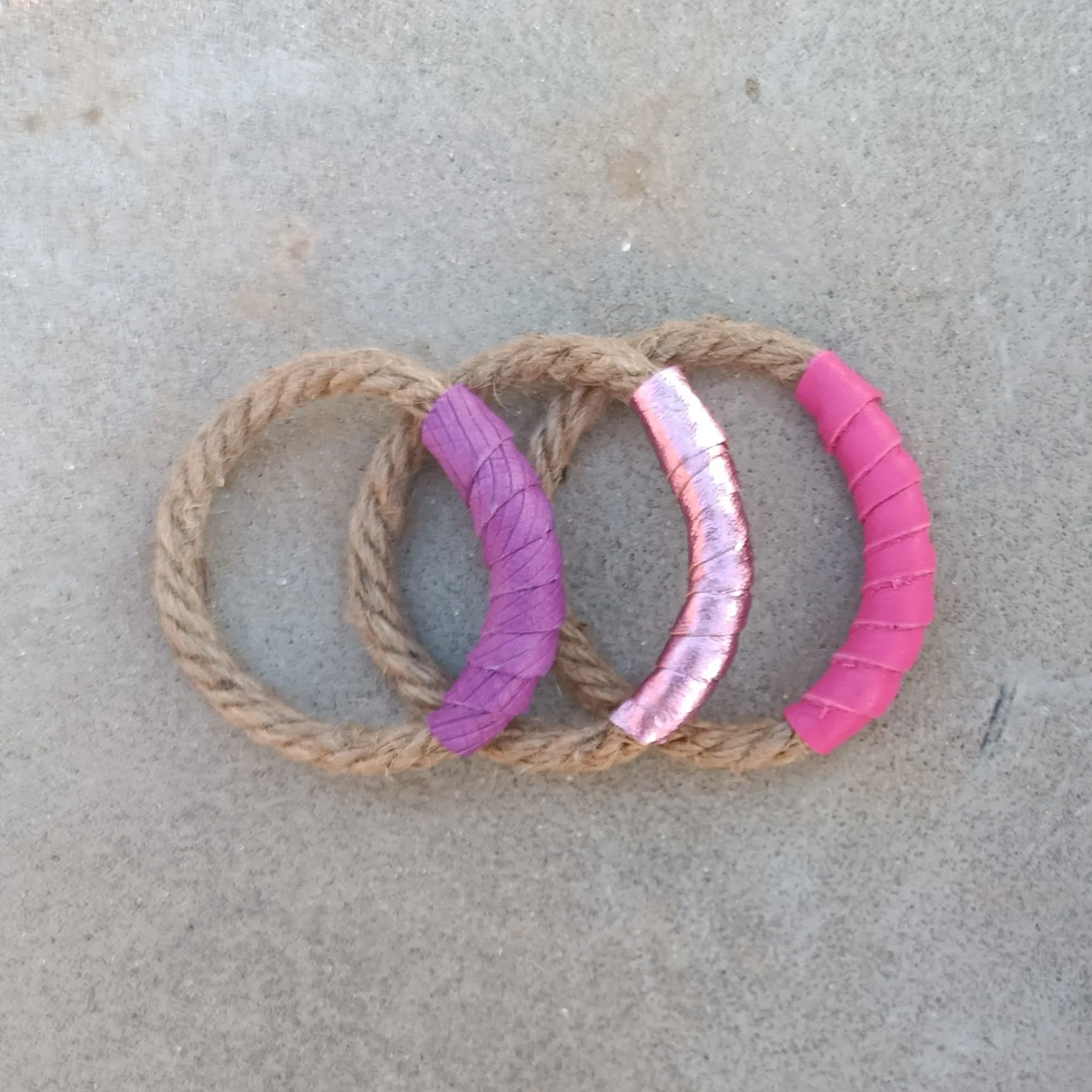 Rope and Leather Bracelets - Set of 3
