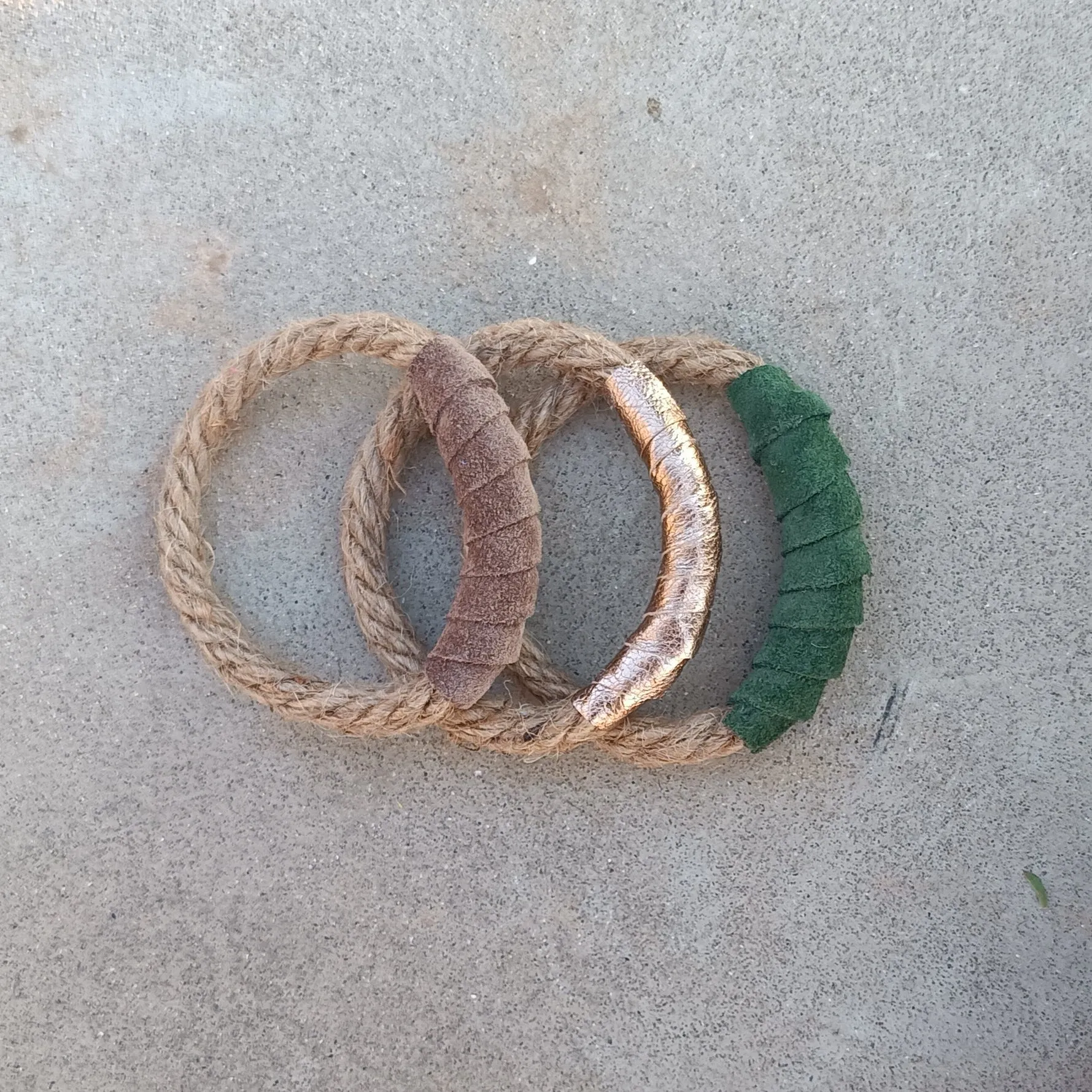 Rope and Leather Bracelets - Set of 3
