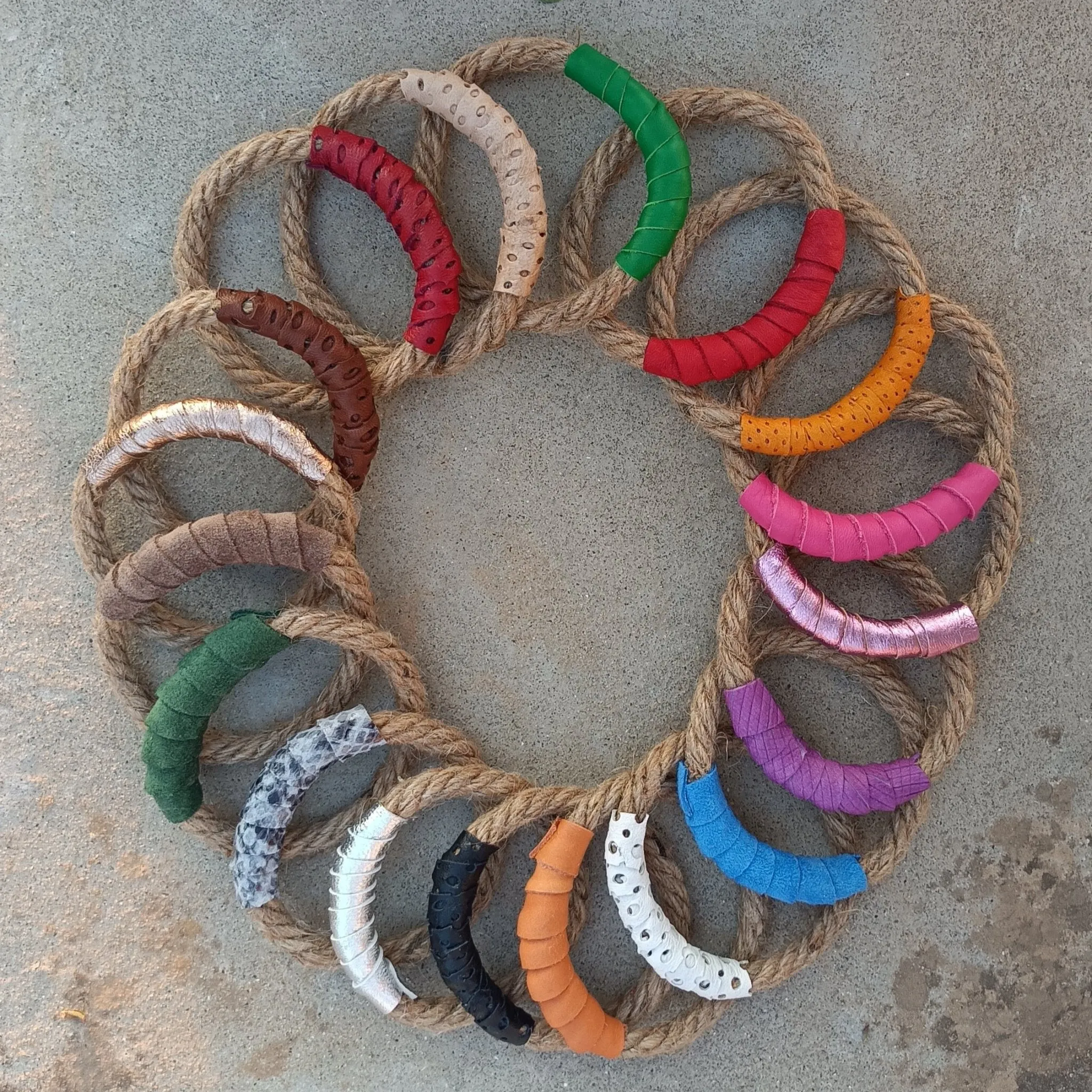 Rope and Leather Bracelets - Set of 3
