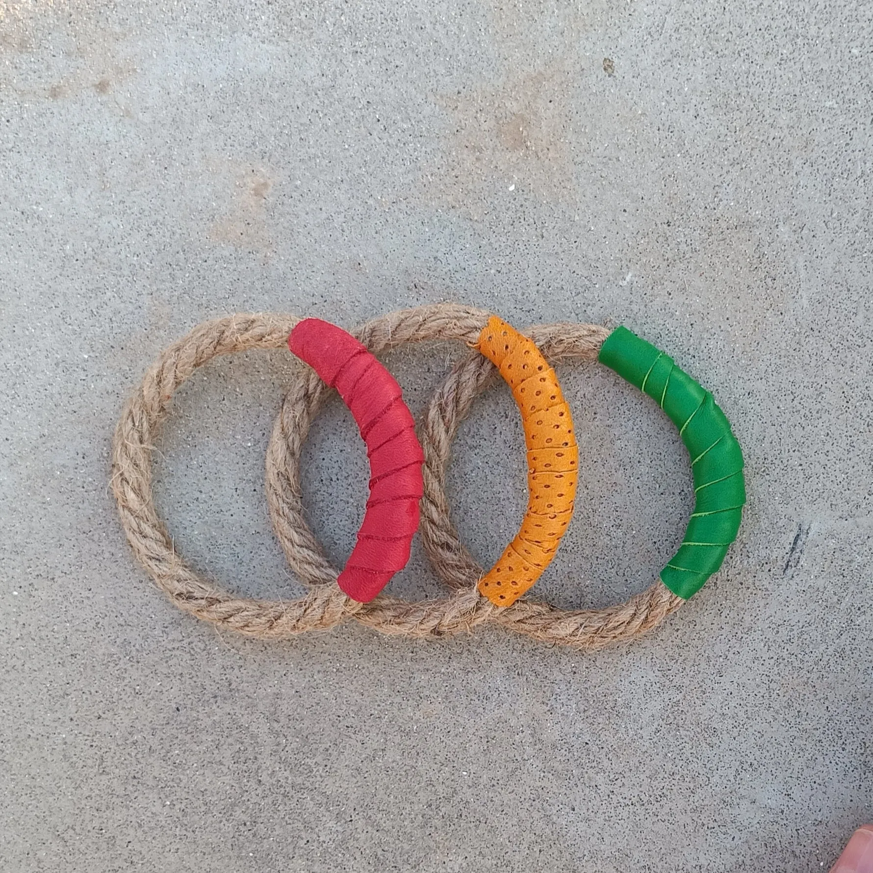 Rope and Leather Bracelets - Set of 3