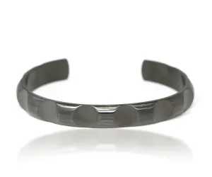 Round Cut Gun Metal Cuff Bracelet