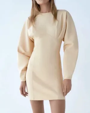 Round Neck Splicing Bodycon Mini Dress