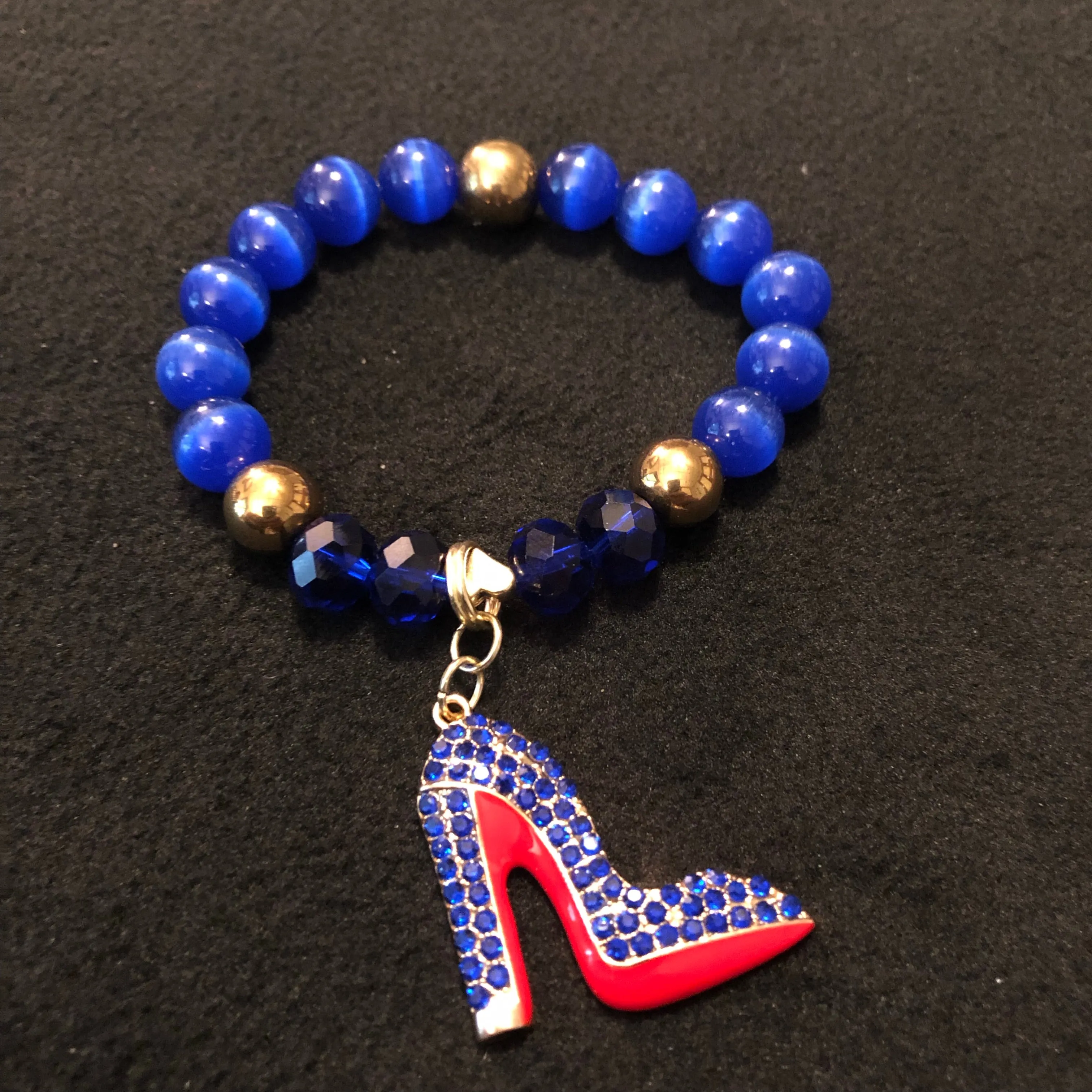 Royal Blue Gaudy Red Bottom