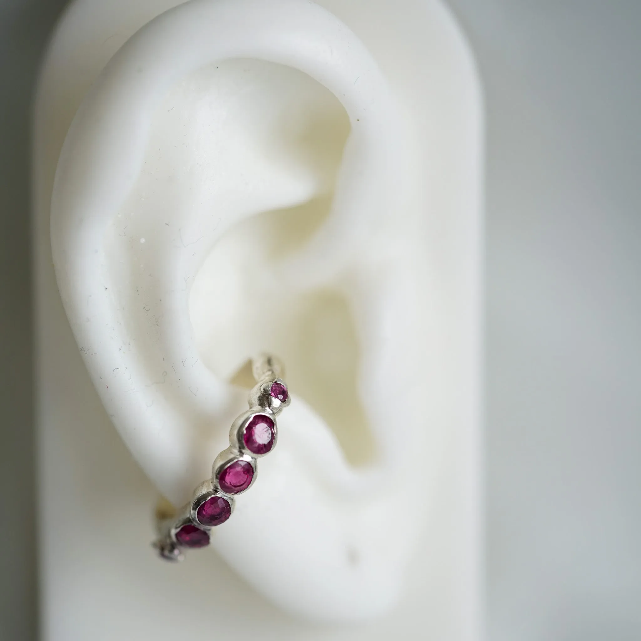 Rubies sterling silver ear cuff