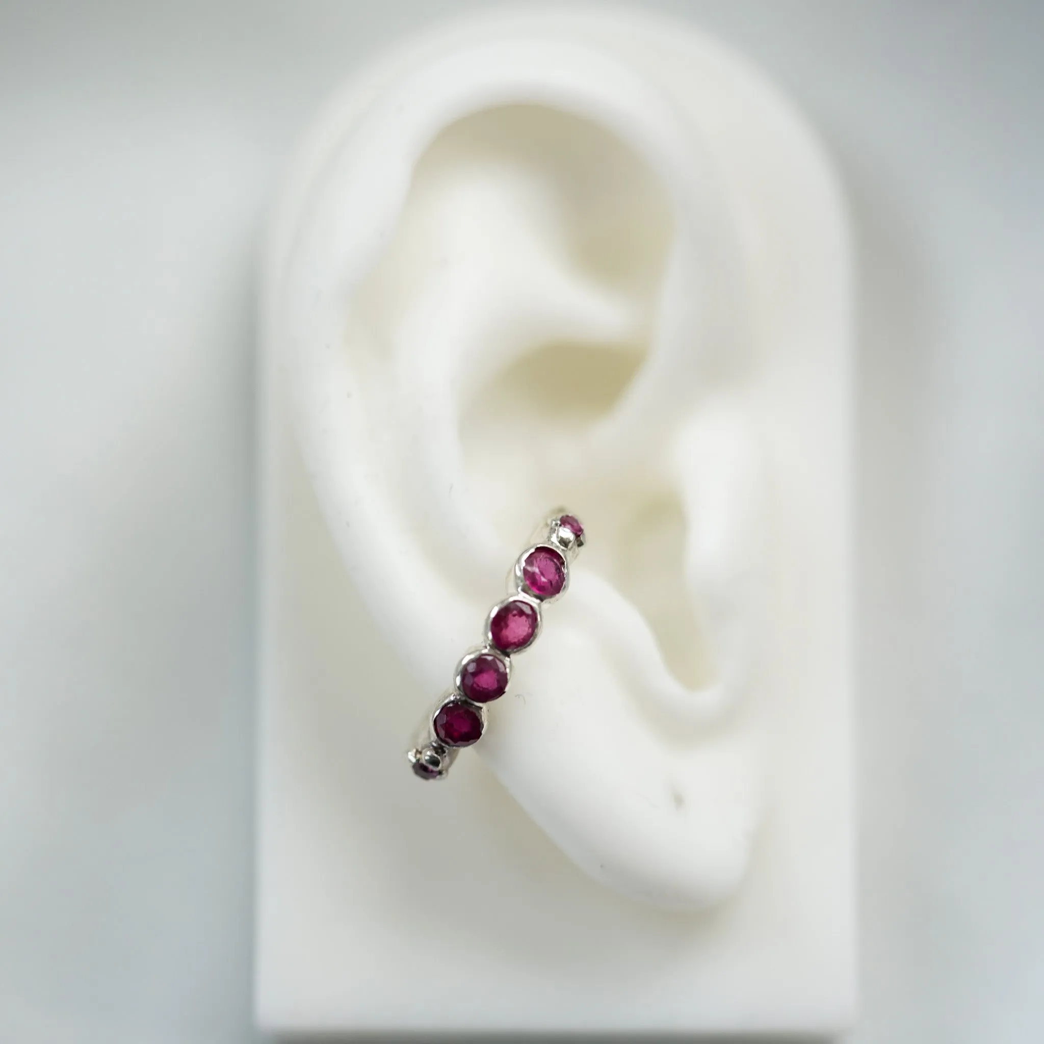 Rubies sterling silver ear cuff