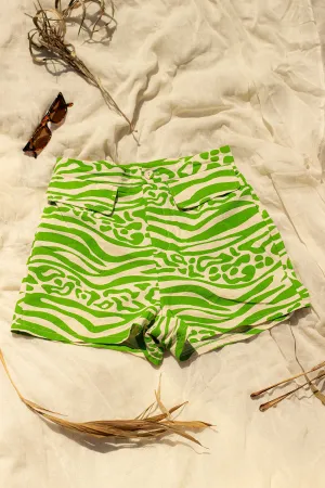 Safari Print High Waisted Shorts