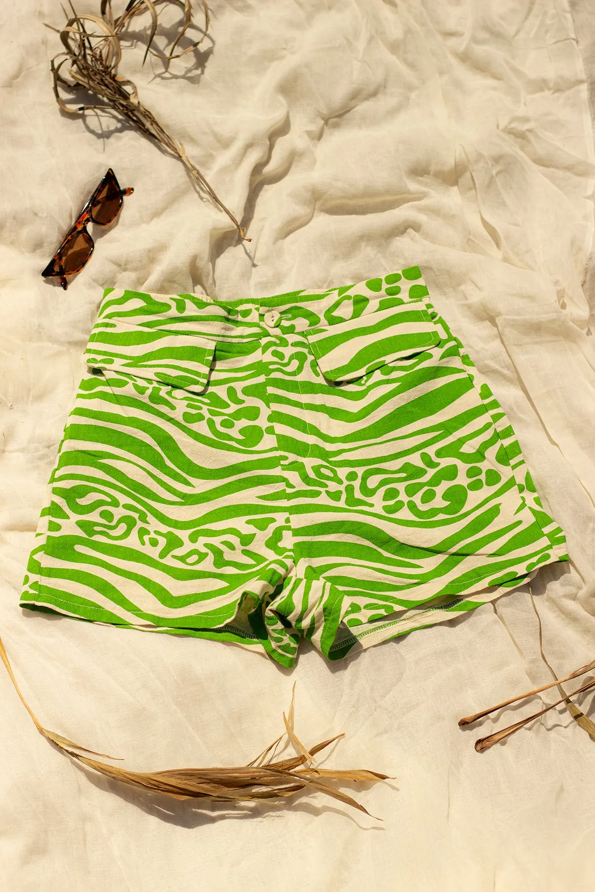 Safari Print High Waisted Shorts