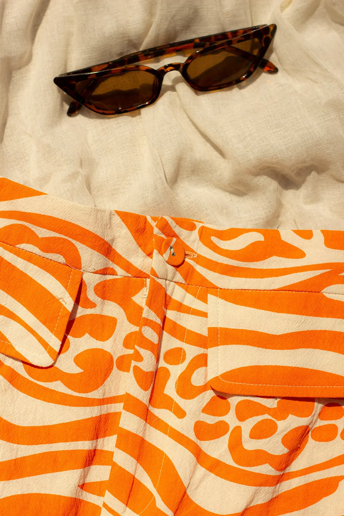 Safari Print High Waisted Shorts