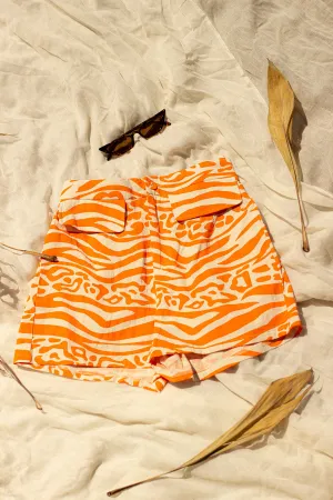 Safari Print High Waisted Shorts