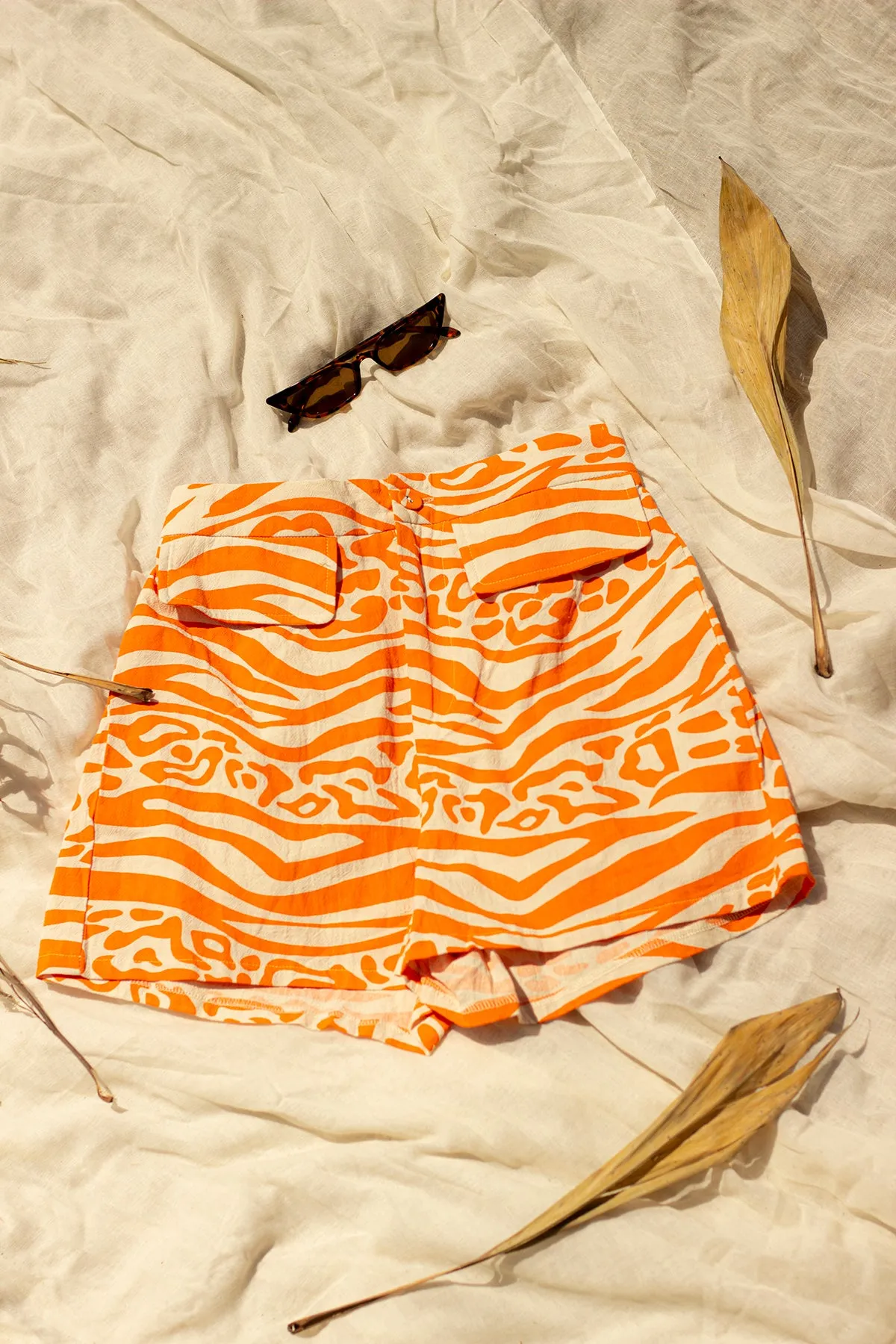 Safari Print High Waisted Shorts