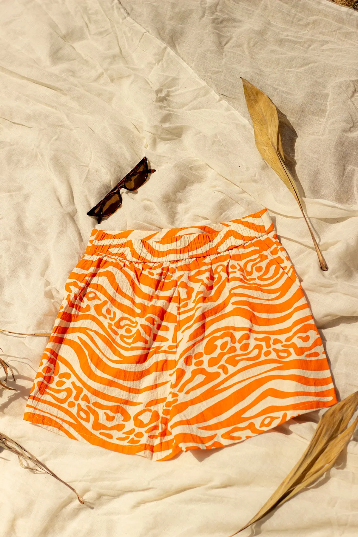 Safari Print High Waisted Shorts