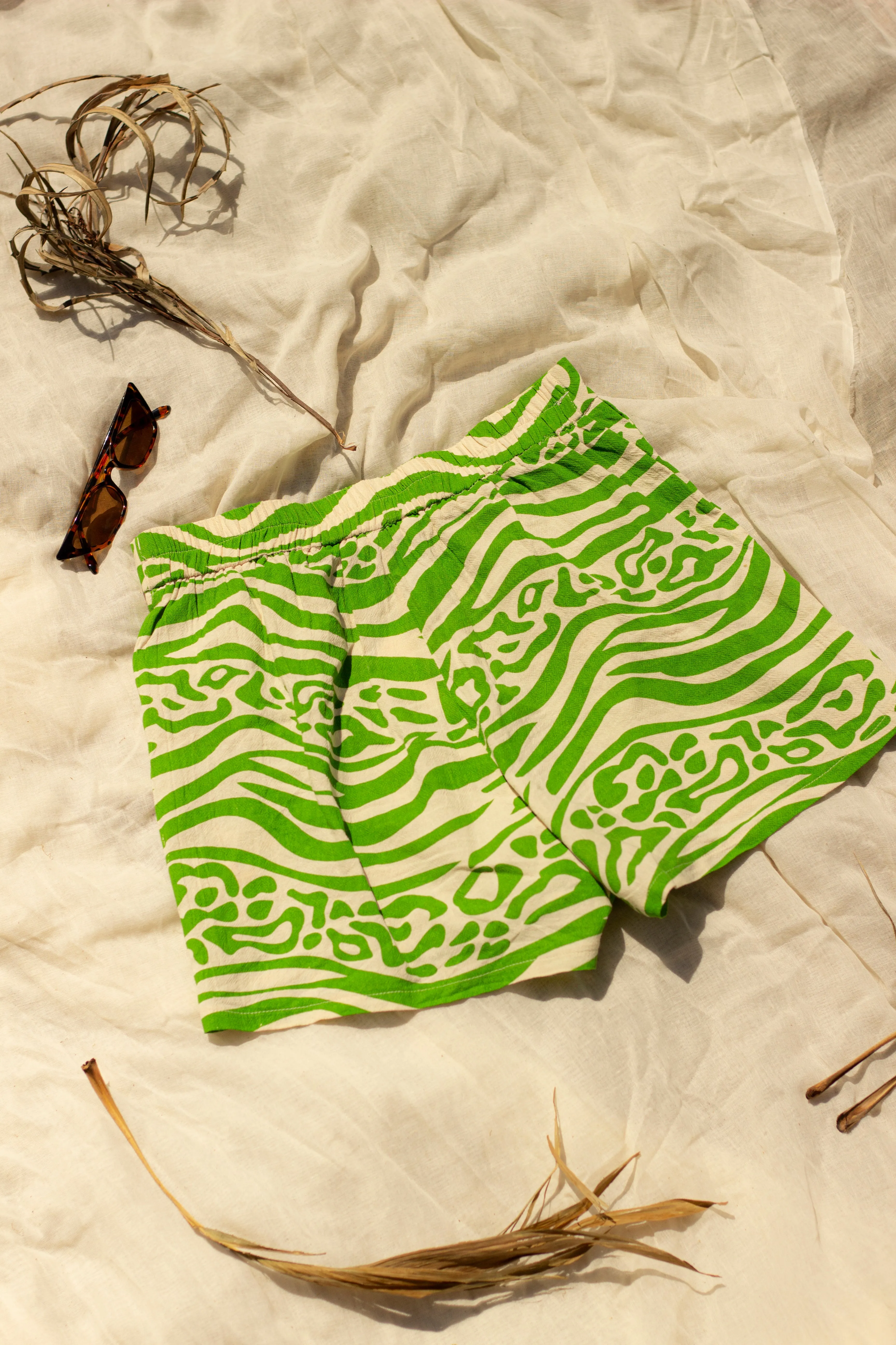 Safari Print High Waisted Shorts