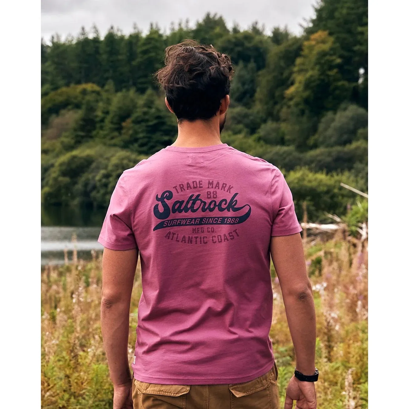 Saltrock Mens Home Run T-Shirt Dark Pink