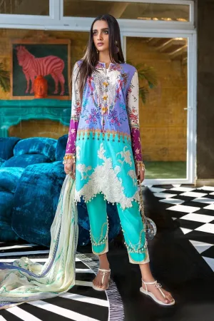 Sana Safinaz Lawn Outfit in Turquoise Color #M0055