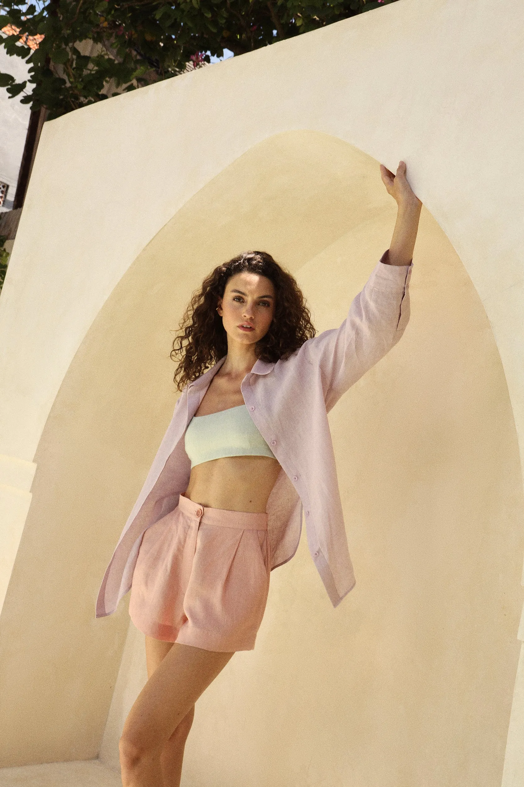 Sand Shirt (Lavender Mist) & Sand Island Shorts (Dusty Pink)