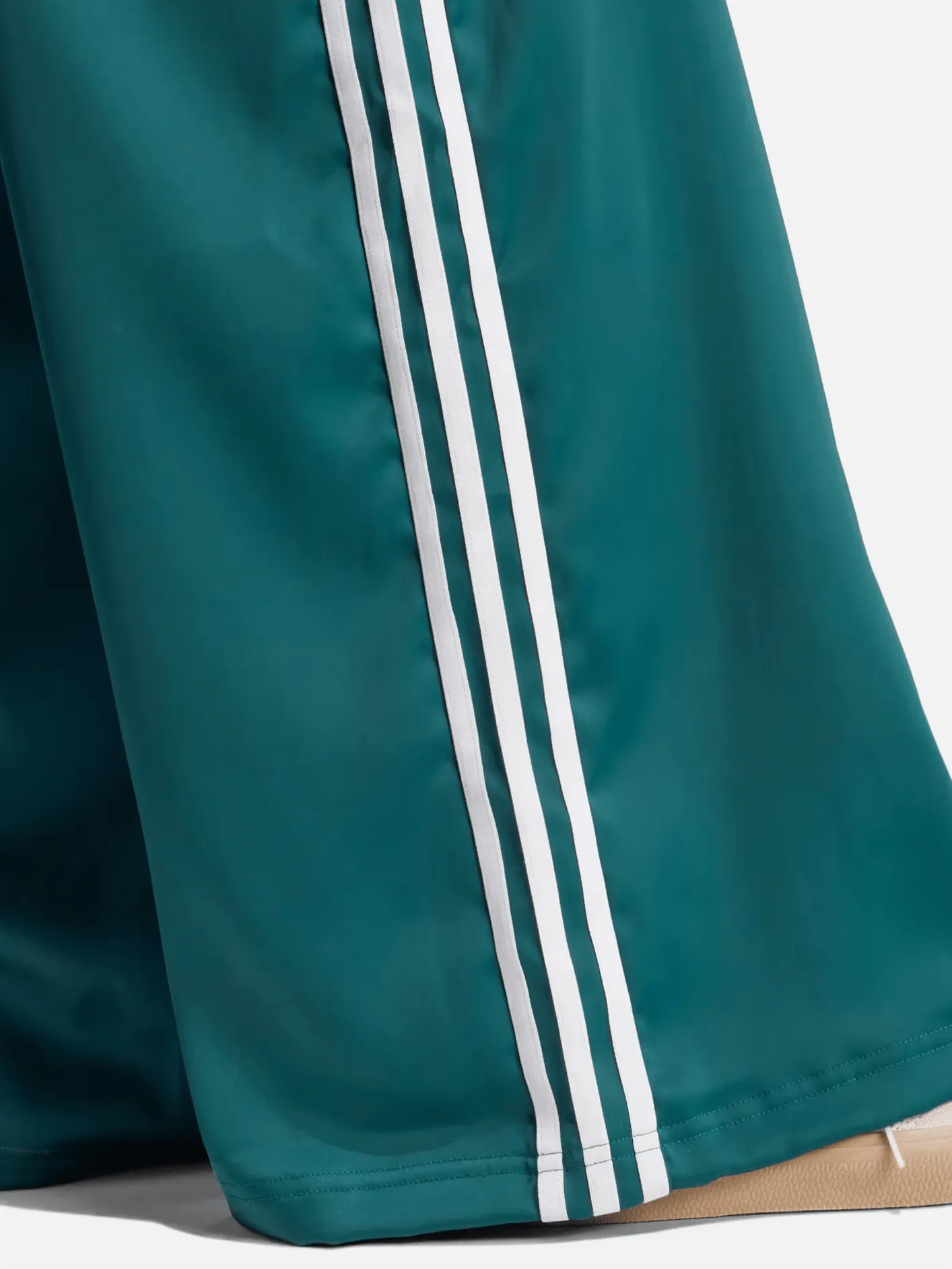 Satin Wide Leg Track Pants - Green