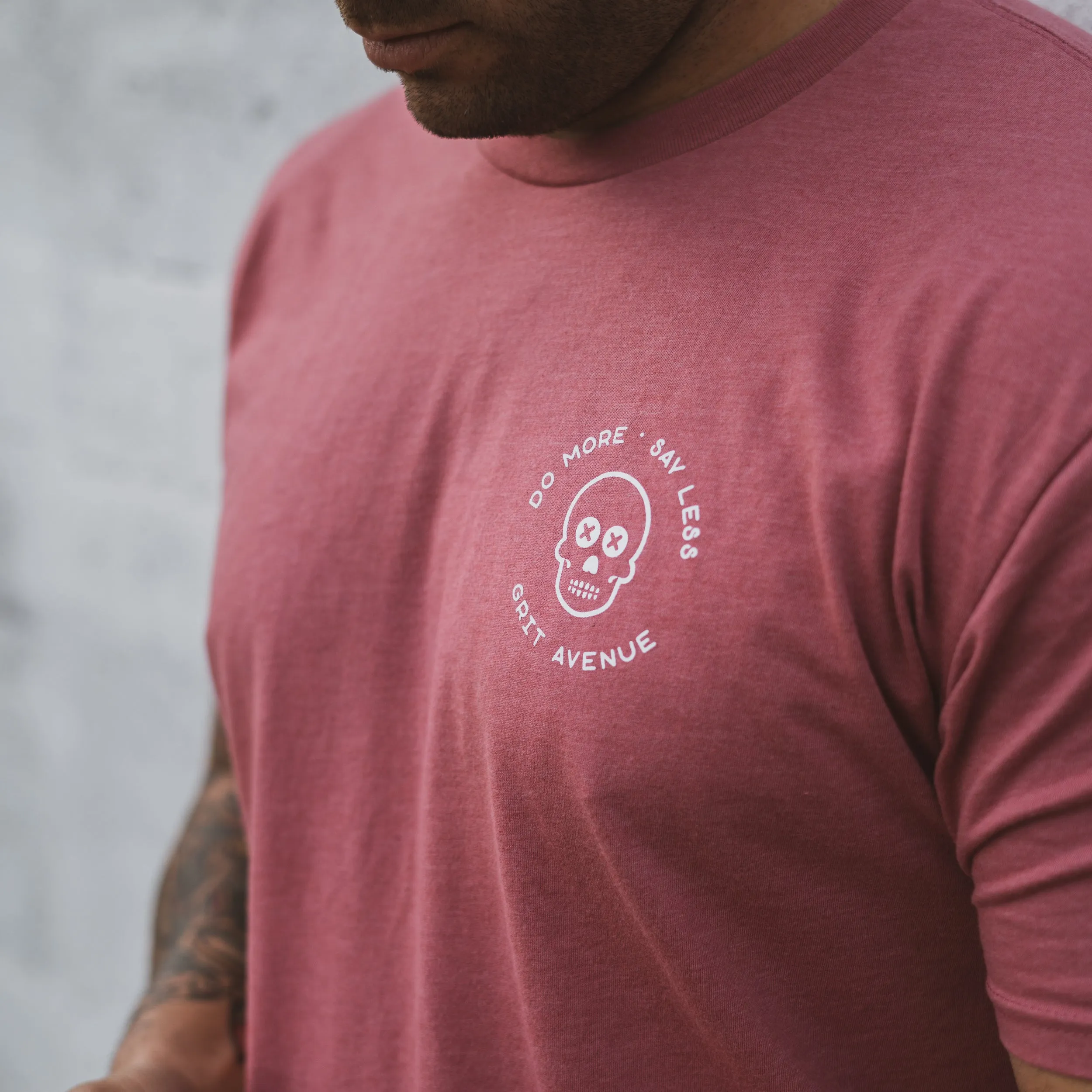 SAY LESS - Blush / White Short Sleeve Tee