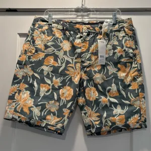 Scotch &amp; Soda grey floral zip front shorts pockets new with tags size 34 waist