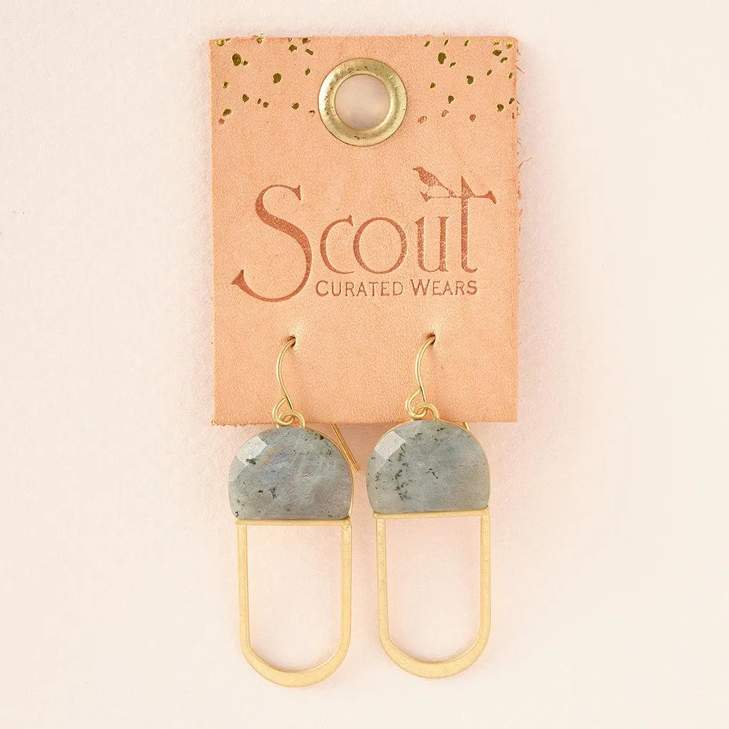 Scout Curated Wears Modern Stone Chandelier Earrings - Lapis