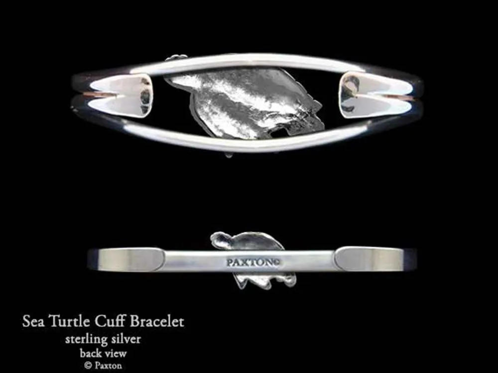 Sea Turtle Cuff Bracelet Sterling Silver