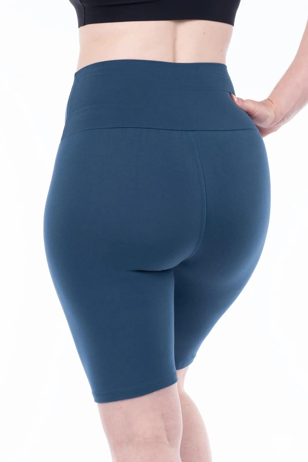 Seaport Blue High-Waisted Biker Shorts