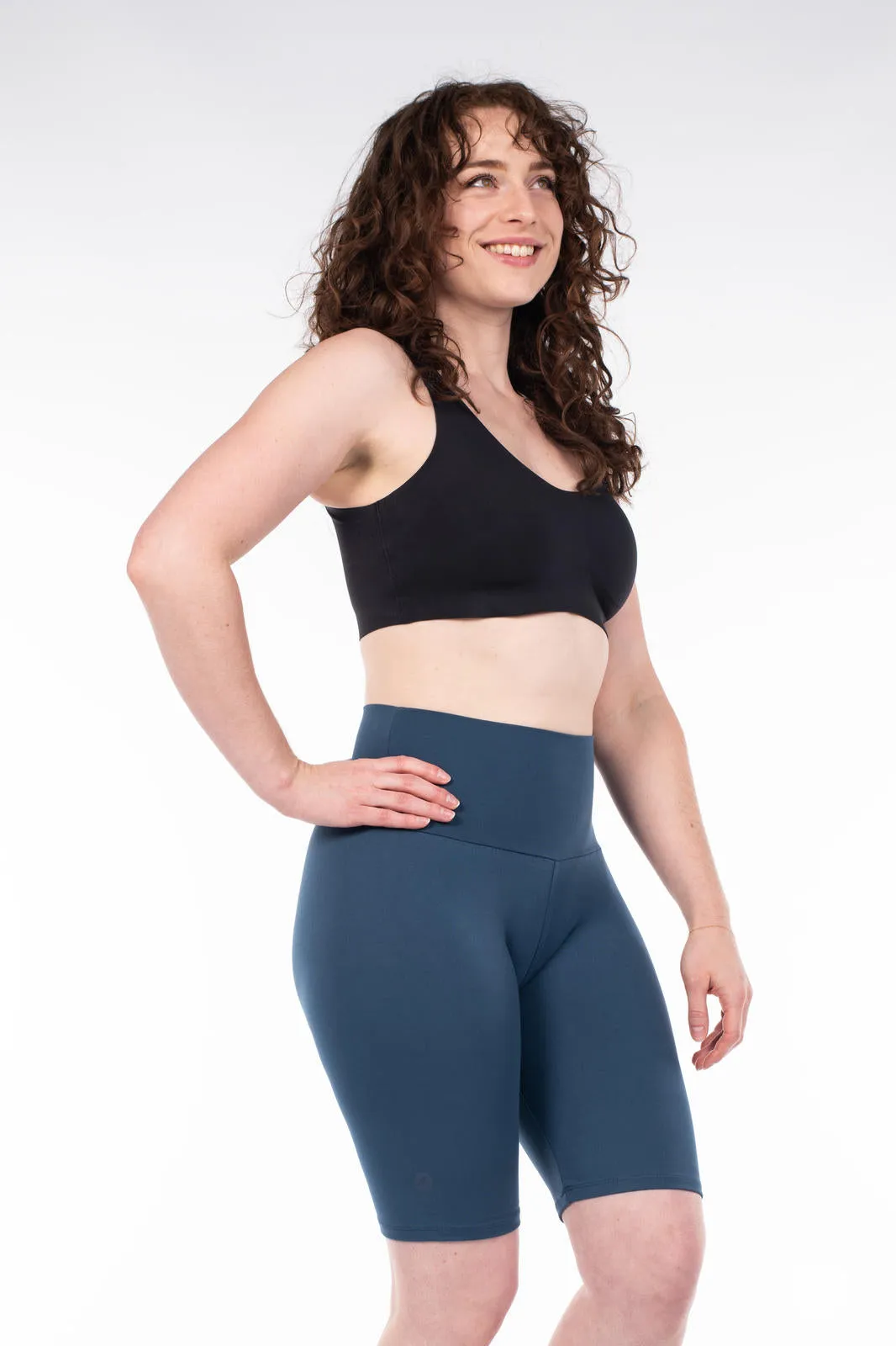 Seaport Blue High-Waisted Biker Shorts