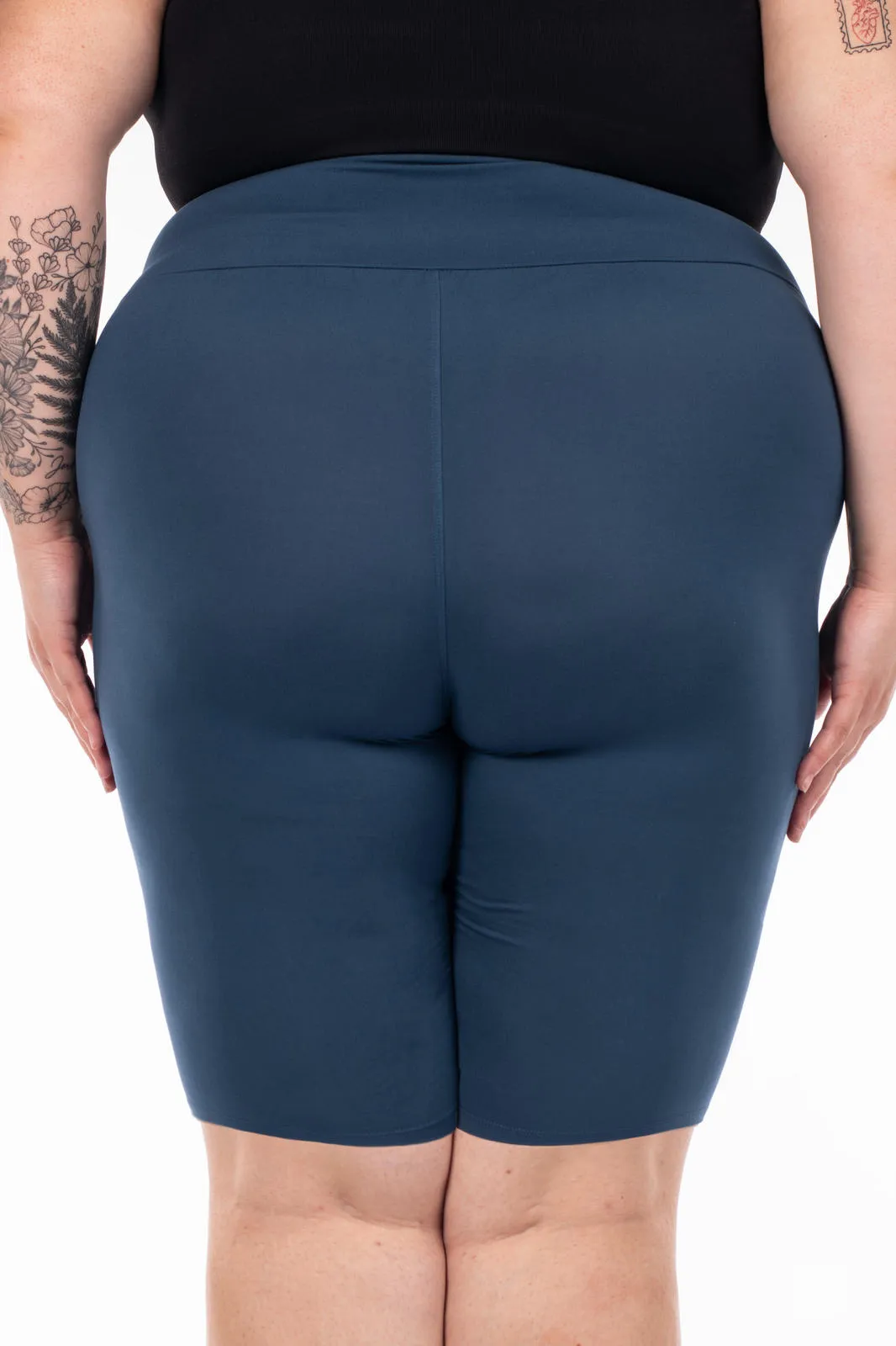 Seaport Blue High-Waisted Biker Shorts
