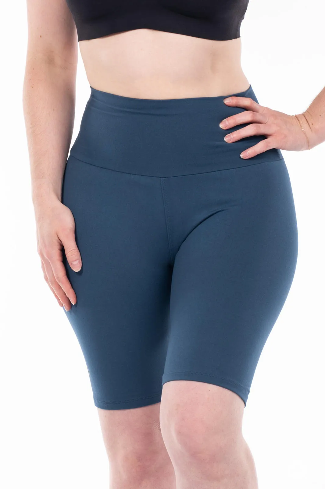 Seaport Blue High-Waisted Biker Shorts