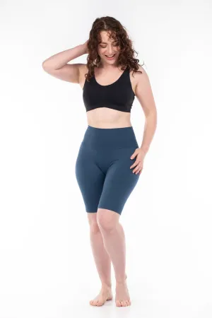 Seaport Blue High-Waisted Biker Shorts