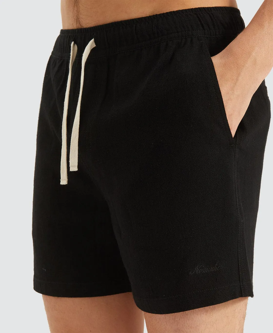 Seaside Linen Shorts - Black