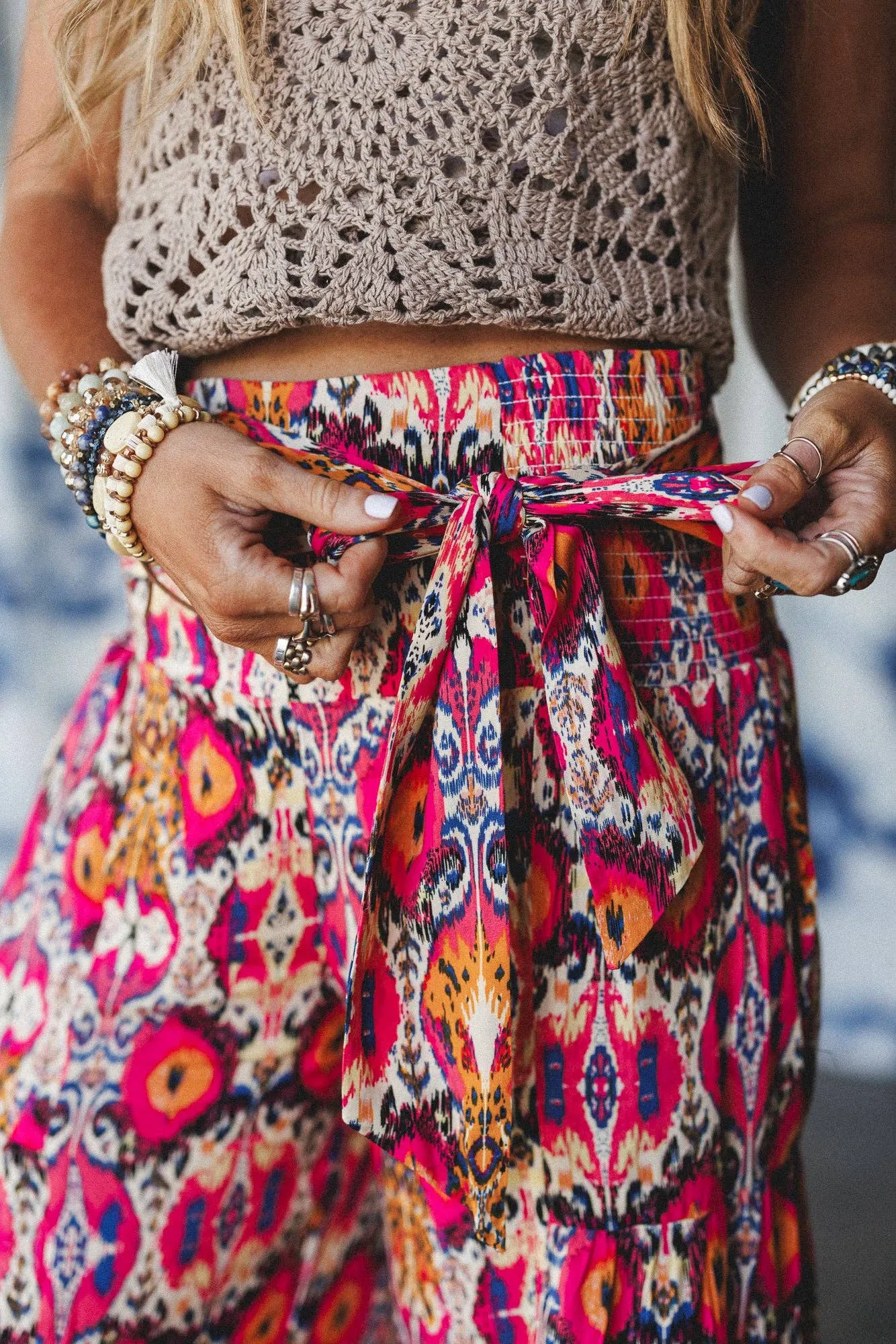 Secret Admirer Printed Pants - Pink Multi