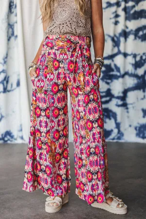 Secret Admirer Printed Pants - Pink Multi
