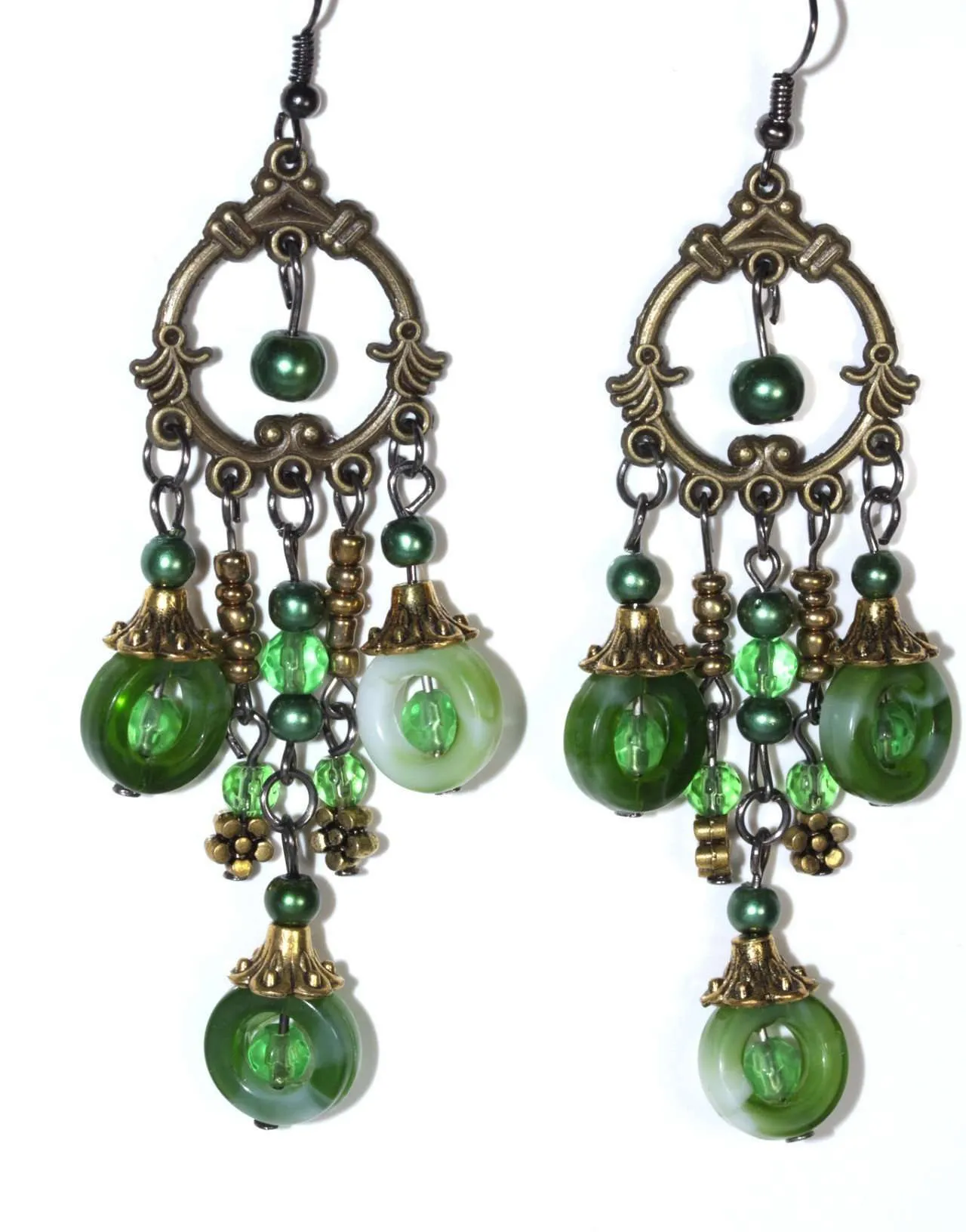 Seed Bead Chandelier Earrings