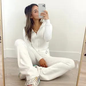 Selina White Knit Pants